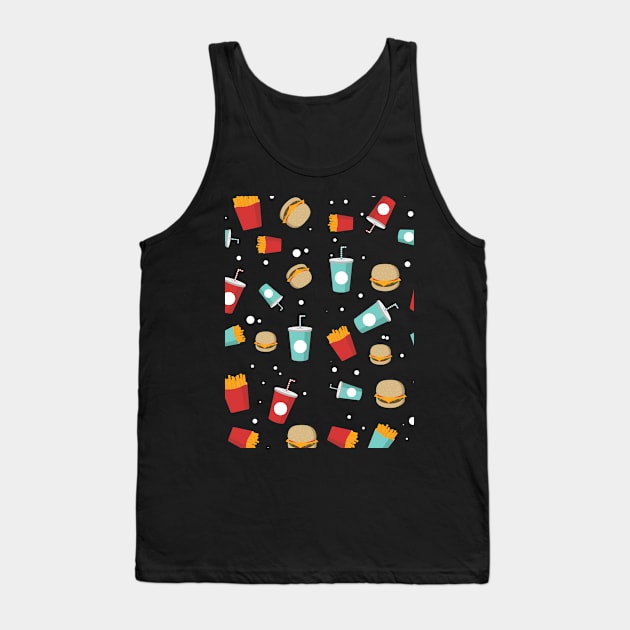 Hamburger & Fries pattern Tank Top by burropatterns